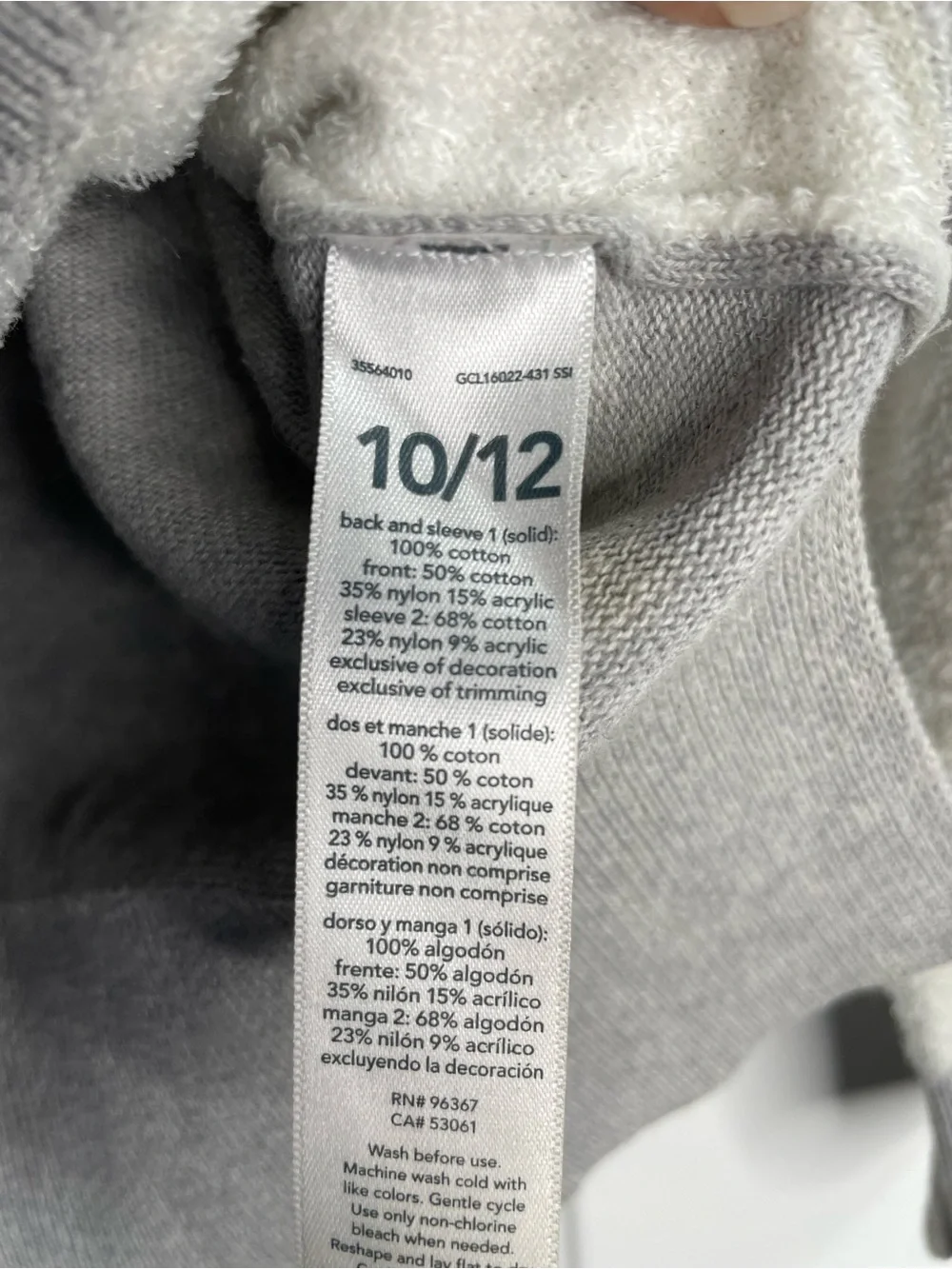 OshKosh B'gosh Gray and White Unicorn Crewneck with Gold Horn